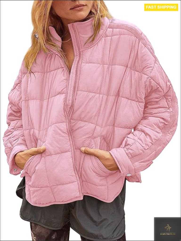 Lightweight Down Coat Oversized Puffer Jacket Long Sleeve Full Zipper Packable